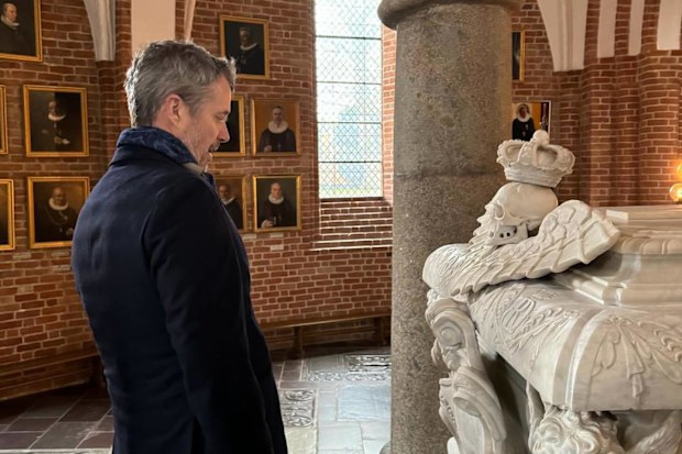 King Frederik X at Roskilde Cathedral in Denmark.