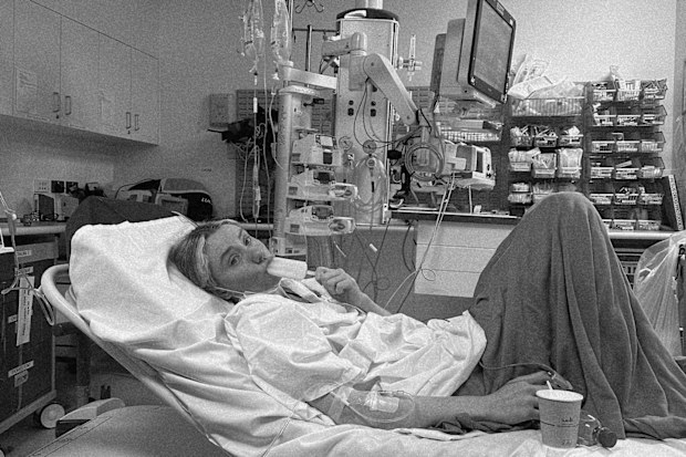 Steph Kelly in hospital.
