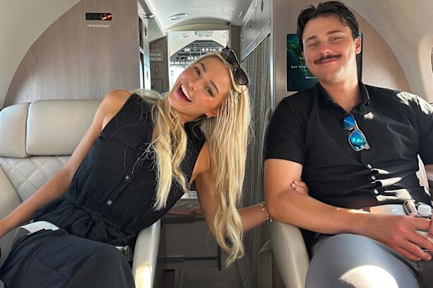 Livvy Dunne with Pittsburgh Pirates pitcher Paul Skenes.