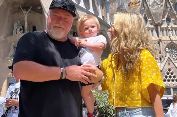 Kyle Sandilands, Otto Sandilands, Tegan Kynaston in Barcelona honeymoon 2023