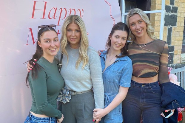 Leane Flynn with her three daughters, Laura (left), Anabel (second right) and Amelia (right).