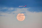 <p>Content creator @dwaroundtheworld captured this photo of the blue supermoon and a Qantas jet from Cronulla, in Sydney, on Monday, August 19, 2024.</p><p>"I wasn't sure if the cloud cover would ruin the view today but luckily it was 'off to the side' and after about ten minutes the moon was visible," he said, on social media.</p><p>"There were plenty of planes going past and i managed to get this first pic just before the moon disappear behind the grey low cloud.</p><p>"Loving the dreamy pastel aesthetic in Sydney, Australia, this evening."</p>