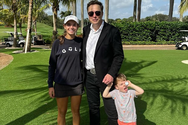 Kai Trump with Elon Musk and his son.