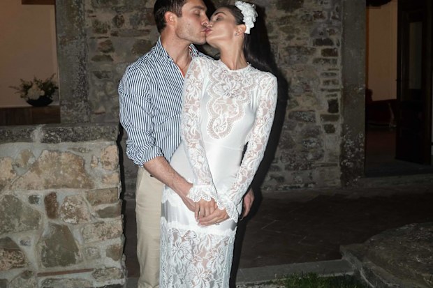 Ed Westwick and Amy Jackson the night before their wedding