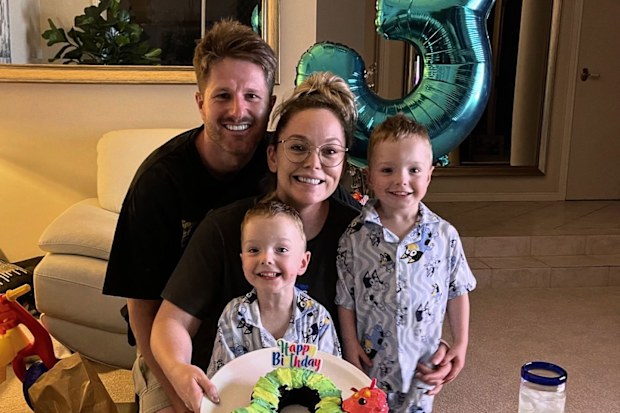 MAFS Melissa Rawson and Bryce Ruthven wish twins Levi and Tate a happy third birthday.