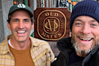 Hamish Blake and Andy Lee at pre-opening of Old Mates pub in New York
