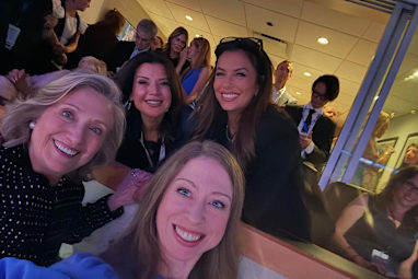 Eva Longoria, Ana Navarro, Chelsea Clinton and Hillary Clinton