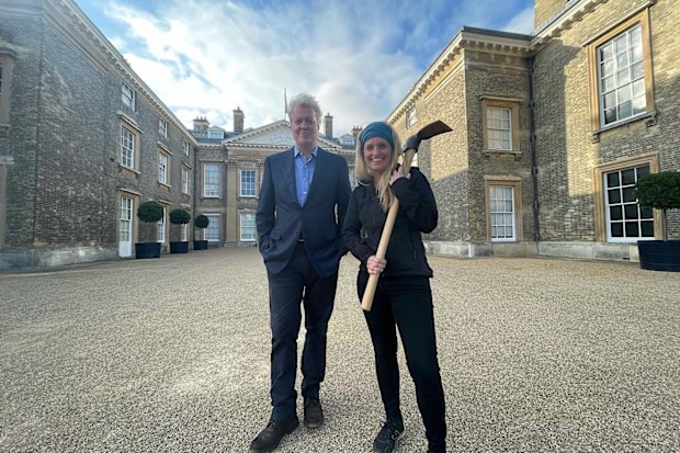 Prof Catrine Jarman with Earl Charles Spencer