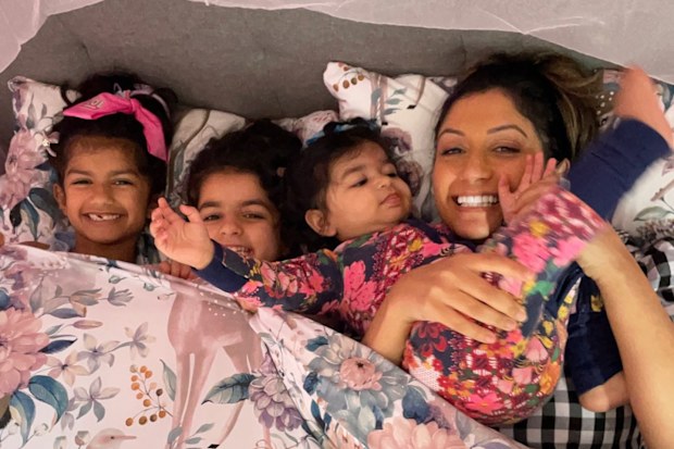 Anaita Sarkar with her three children.
