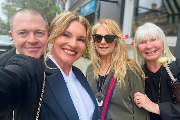 Maxwell caught up with her modelling and media management team.