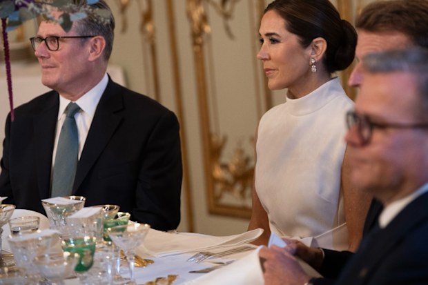 King Frederik and Queen Mary of Denmark host a dinner inside Christian VII's Palace at Amalienborg for the European Political Community on Wednesday October 1, 2025.
