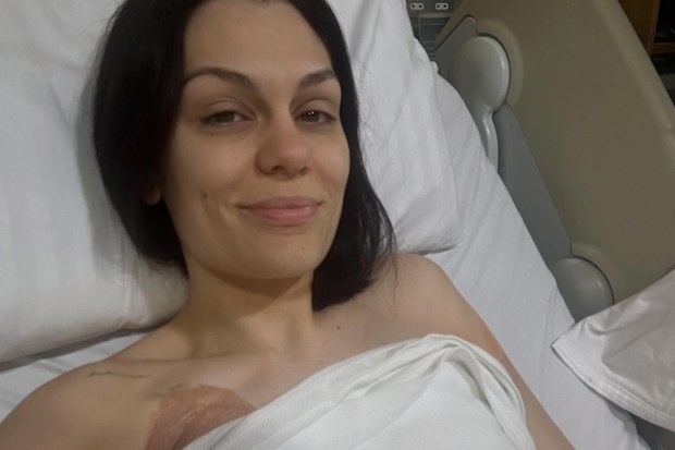 Jessie J at the hospital whilst undergoing breast cancer treatment