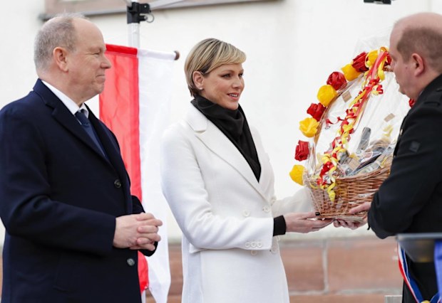 Prince Albert and Princess Charlene of Monaco in Alsace, France.