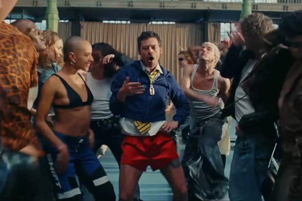 Harry Styles dancing in the music video for Dance No More.