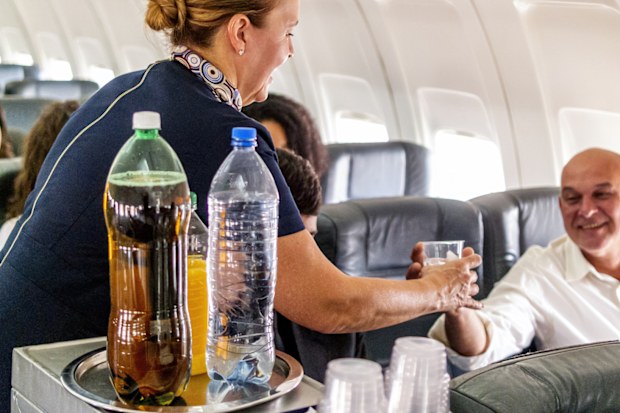 Photo of passengers flying