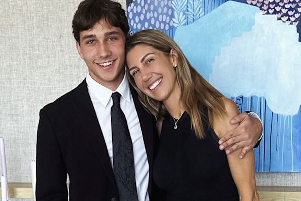Luisa with her son Nicholas, who is in year 12.