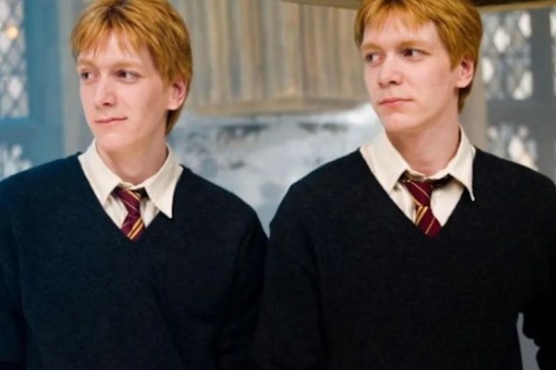 Fred Weasley, George Weasley, Harry Potter, James Phelps, Oliver Phelps