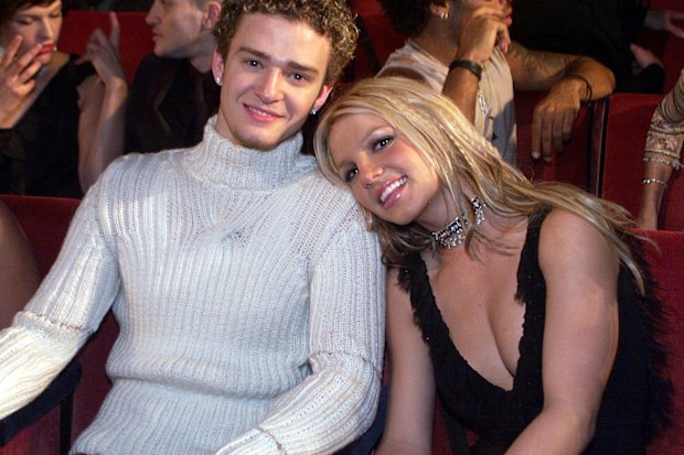 Britney Spears and Justin Timberlake at the 2000 MTV Video Music Awards.