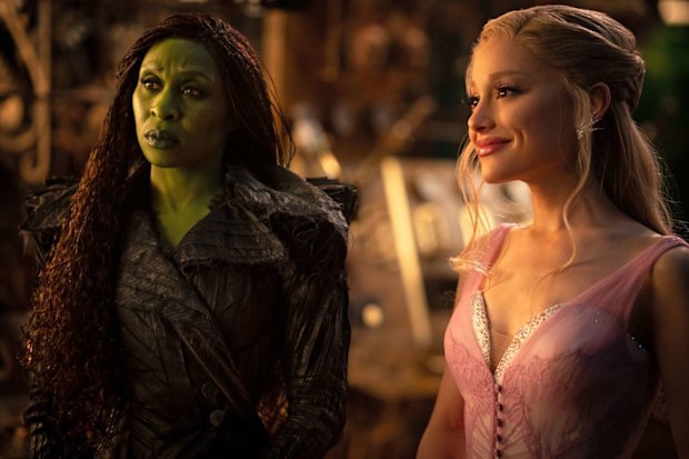 Cynthia Erivo as Elphaba Thropp and Ariana Grande as Glinda Upland in Wicked: For Good.