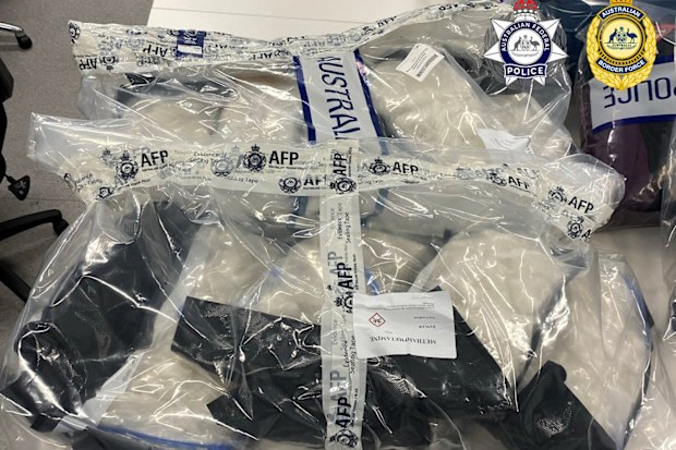 Methamphetamine seized in an arrest of a Gold Coast man at Brisbane Airport.