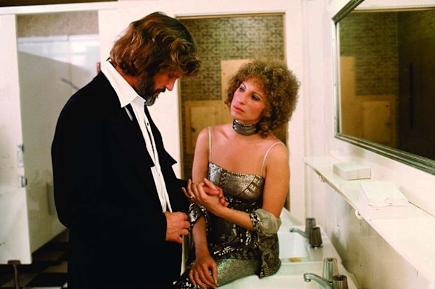 Barbra Streisand and Kris Kristofferson filming 'A Star Is Born'