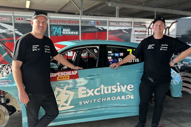 Brad Harris (left) with twin brother Will.