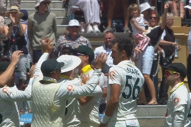 Becky Cummins celebrates as Australia takes out Ashes win