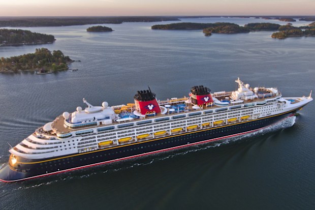 Stockholm, Sweden - August, 03th 2018: Disney Magic Cruiser Ship in the Stockholm Swedish archipelago