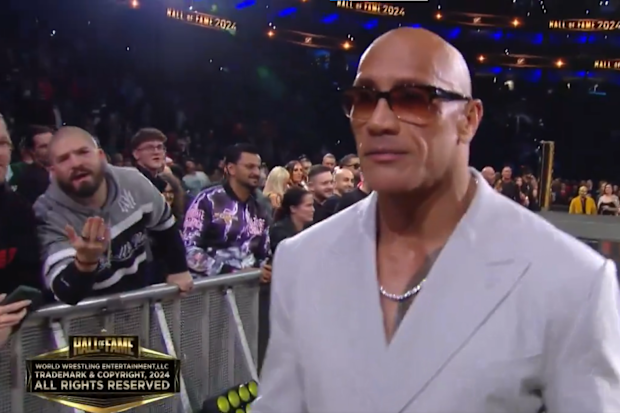 Dwayne 'The Rock' Johnson told a fan to 'watch your f--king mouth' at the WWE event.