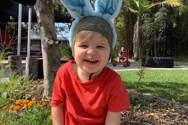 Lauren and Lachlan Van Dalen never expected a 'random infection' during pregnancy would leave their son Ezra deaf.