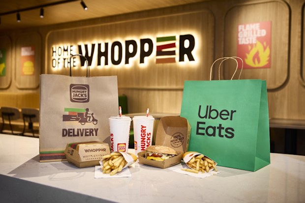 hungry jacks exclusive partnership uber eats