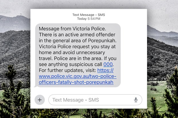 Text messages sent to Porepunkah residents.