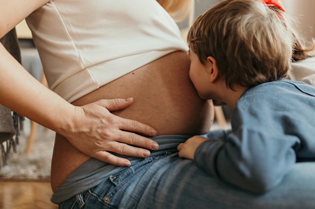 Pregnant mum and older child