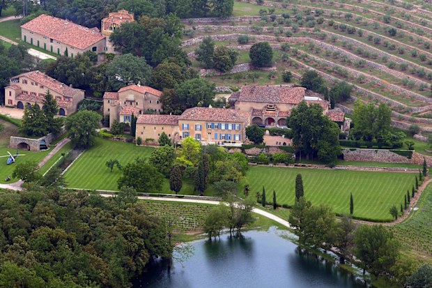 An aerial view of Château Miraval in France.**This image is for use with this specific article only** 