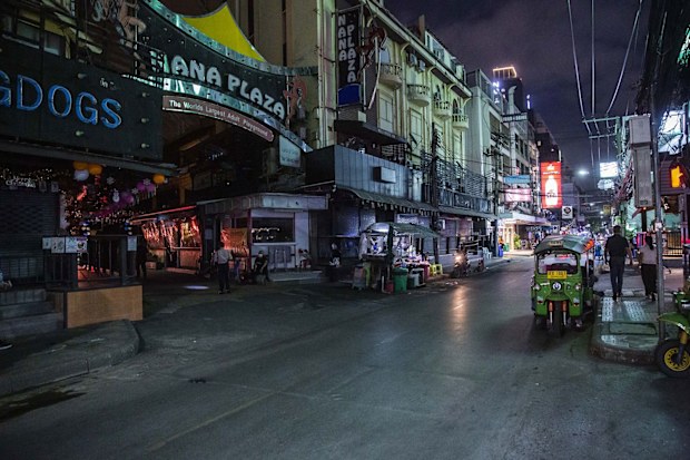 The nightlife area around Bangkok's Nana Plaza is infamous for racy adult-themed bars.