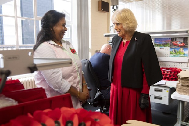 Camilla, Duchess of Cornwall visits the Poppy Factory