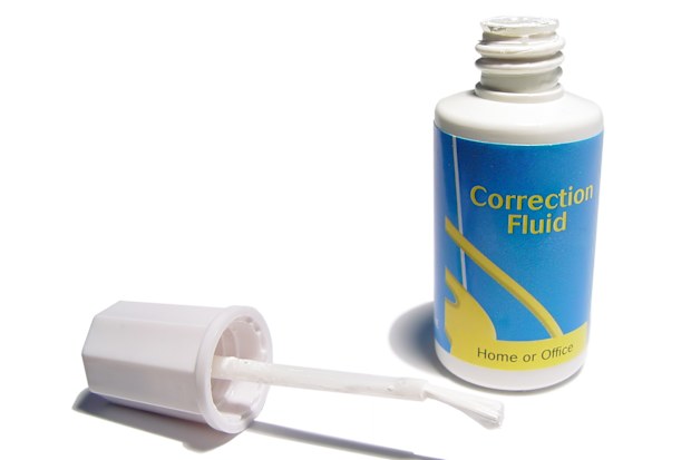 white out, correction fluid