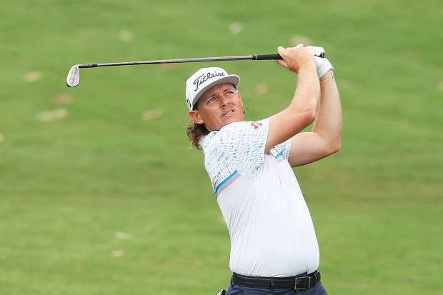 Cameron Smith plays a practice round ahead of the Australian Open.