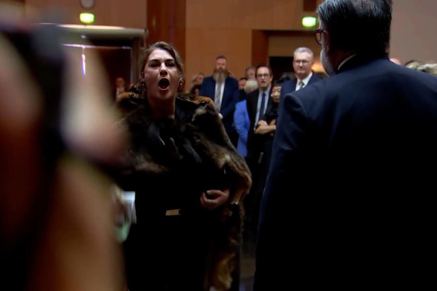 Senator Lidia Thorpe protests after King's speech