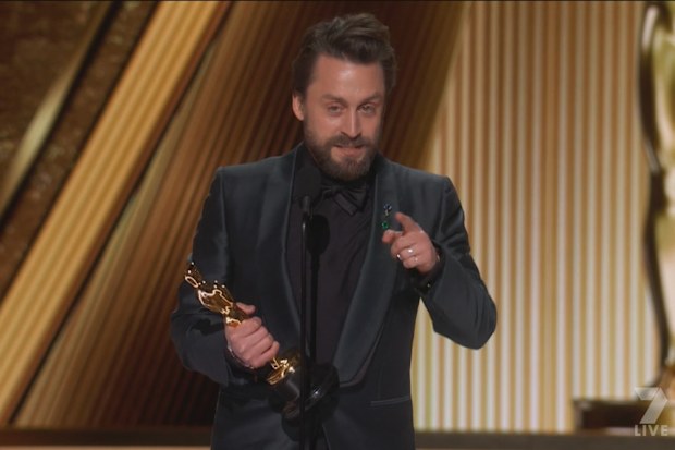 Kieran Culkin wins for Best Actor in a Supporting Role at the 2025 Oscars.
