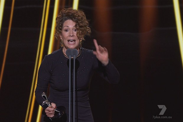 Kitty Flanagan wins first Logie of the night.