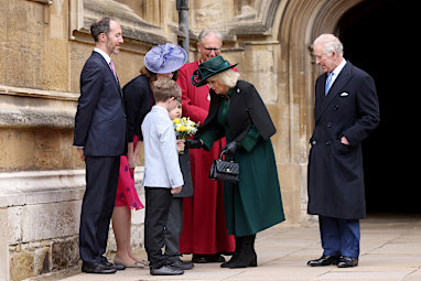 Charles and Camilla depart church