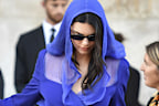 Kylie Jenner, center, leaves a hotel during celebrations for Jeff Bezos and Lauren Sanchez Bezos' wedding, in Venice, Saturday, June 28, 2025. (AP Photo/Luigi Costantini)