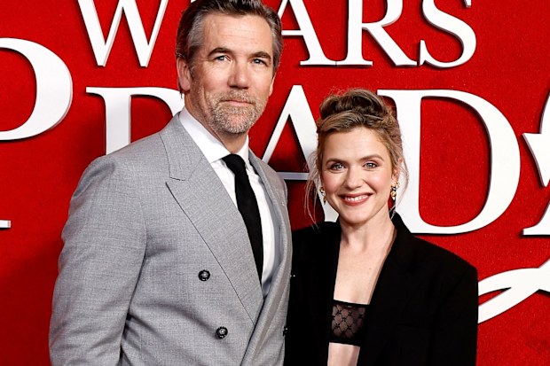 Patrick Brammall and Harriet Dyer attends "The Devil Wears Prada 2" Sydney Gala at State Theatre on April 28, 2026 in Sydney, Australia. (Photo by Brendon Thorne/Getty Images)