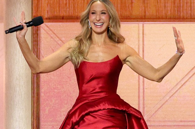 Nikki Glaser speaks onstage during the 83RD ANNUAL GOLDEN GLOBES®, airing live from the Beverly Hilton in Beverly Hills, California on Sunday, January 11, 2026 at 8 PM ET/5 PM PT, on CBS and streaming on Paramount+. Photo: Kevork Djansezian/CBS ©2026 CBS Broadcasting, Inc. All Rights Reserved.