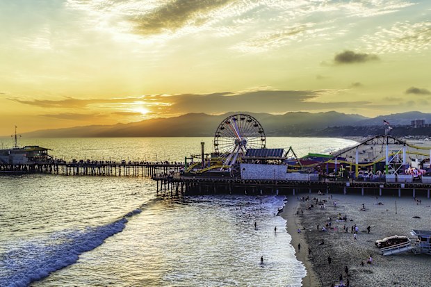Santa Monica beach sunset California
