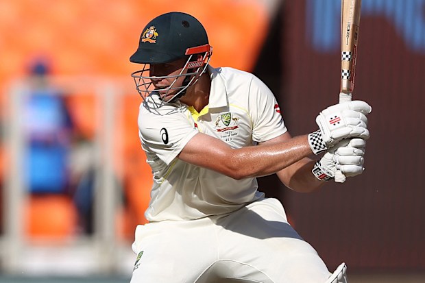 AHMEDABAD, INDIA - MARCH 09: Cameron Green of Australia bats during day one of the Fourth Test match in the series between India and Australia at Sardar Patel Stadium on March 09, 2023 in Ahmedabad, India. (Photo by Robert Cianflone/Getty Images)