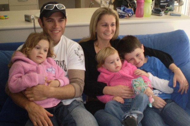 Mia Douglas as a child with her parents and siblings.