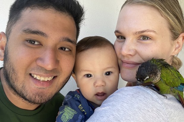 Melanie Thackeray with her partner and young son