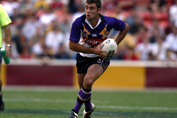 Cameron Smith in action for the Melbourne Storm against the Brisbane Broncos. Sunday 4 April 2004. Pic By Andy Zakeli